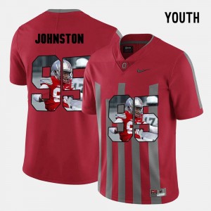 #95 Youth Red Pictorial Fashion Cameron Johnston Ohio State Buckeyes Jersey