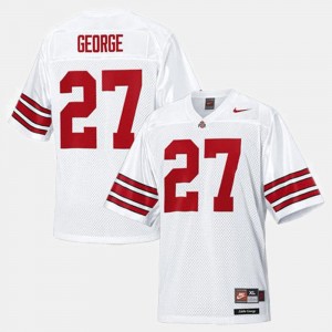 White Eddie George Ohio State Buckeyes Jersey For Men's College Football #27