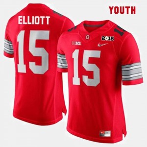 Youth(Kids) Red College Football #15 Ezekiel Elliott Ohio State Buckeyes Jersey