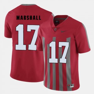 Red For Men's Jalin Marshall Ohio State Jersey #17 College Football
