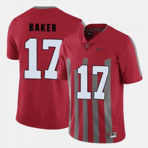 College Football Red #17 Jerome Baker Ohio State Jersey Men's