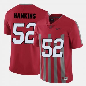 Mens Red Johnathan Hankins Ohio State Jersey #52 College Football