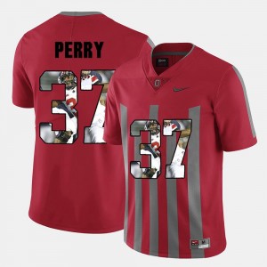 #37 Mens Pictorial Fashion Red Joshua Perry OSU Buckeyes Jersey