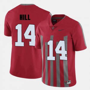 College Football K.J. Hill Ohio State Buckeyes Jersey #14 Red Mens