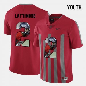 #2 Red Marshon Lattimore Ohio State Buckeyes Jersey Youth Pictorial Fashion