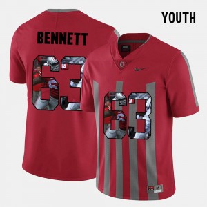 Michael Bennett Ohio State Jersey Pictorial Fashion #63 Red For Kids