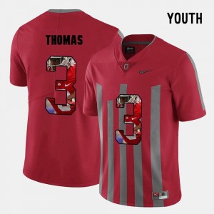 Youth Pictorial Fashion Michael Thomas OSU Jersey #3 Red