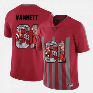 Nick Vannett OSU Buckeyes Jersey Pictorial Fashion Mens Red #81