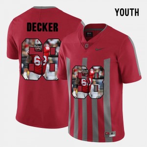 #68 Taylor Decker Ohio State Buckeyes Jersey Red Pictorial Fashion Kids
