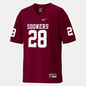 Red College Football #28 Youth Adrian Peterson Oklahoma Sooners Jersey