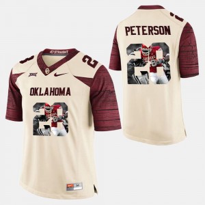 Men's Adrian Peterson OU Sooners Jersey #28 White Player Pictorial