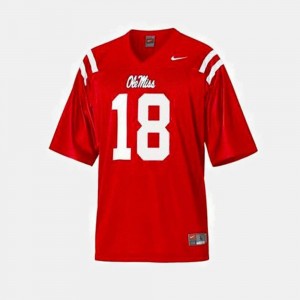 #18 College Football Archie Manning Ole Miss Jersey Red Men