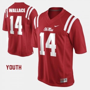 College Football #14 Red Youth(Kids) Bo Wallace University of Mississippi Jersey