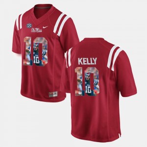 Player Pictorial Men Red #10 Chad Kelly Rebels Jersey