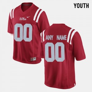 #00 College Limited Football Kids Rebels Custom Jersey Red