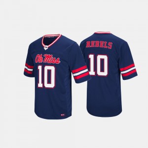 For Men Hail Mary II Navy Ole Miss Jersey #10