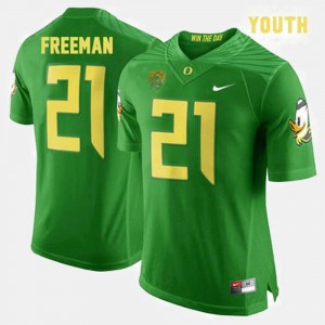 For Kids Green #21 College Football Royce Freeman University of Oregon Jersey