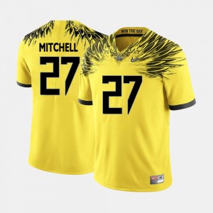 Mens Yellow Terrance Mitchell Oregon Ducks Jersey #27 College Football