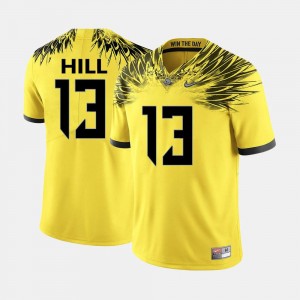 Men Yellow #13 College Football TroyHill University of Oregon Jersey