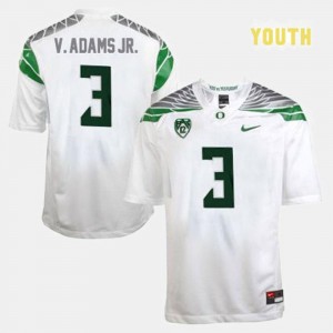 White #3 Youth(Kids) Vernon Adams Oregon Ducks Jersey College Football