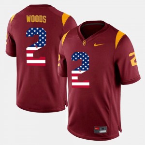 Robert Woods Trojans Jersey For Men's US Flag Fashion Maroon #2