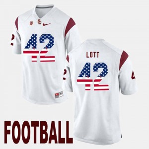 Ronnie Lott Trojans Jersey For Men's #42 White US Flag Fashion
