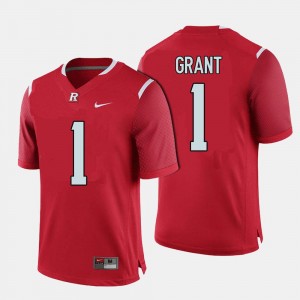 College Football #1 Red Janarion Grant Scarlet Knights Jersey Mens