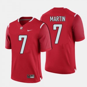 Red Men's Robert Martin Rutgers University Jersey #7 College Football