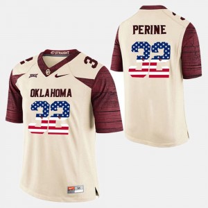 Samaje Perine Oklahoma Sooners Jersey White #32 Men's US Flag Fashion