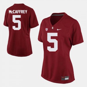 College Football Women's Christian McCaffrey Stanford University Jersey Cardinal #5