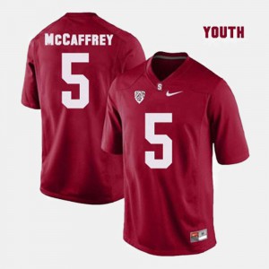 Red College Football Kids #5 Christian McCaffrey Stanford Cardinal Jersey