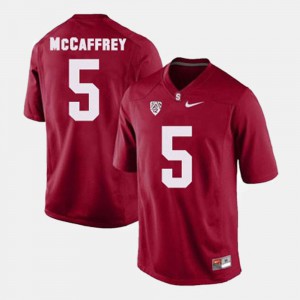 For Men #5 College Football Christian McCaffrey Stanford Cardinal Jersey Red