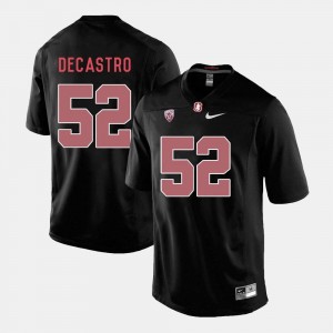 #52 College Football Black David DeCastro Stanford University Jersey Men's