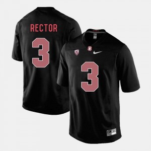 For Men's #3 College Football Michael Rector Stanford University Jersey Black