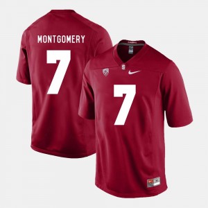 #7 For Men's Ty Montgomery Stanford University Jersey Cardinal College Football