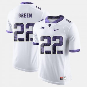 College Football For Men's Aaron Green Horned Frogs Jersey White #22