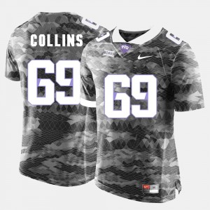 Aviante Collins TCU Horned Frogs Jersey Grey College Football For Men's #69