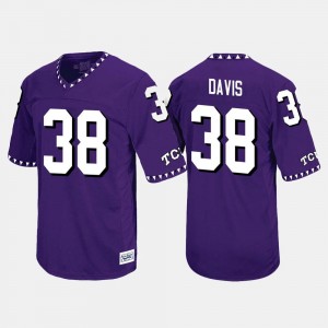 For Men's Purple #38 Daythan Davis Texas Christian Jersey Throwback