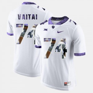 Mens High-School Pride Pictorial Limited Halapoulivaati Vaitai Texas Christian University Jersey #74 White