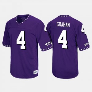 For Men's #4 Isaiah Graham Horned Frogs Jersey Throwback Purple