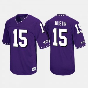 Jaelan Austin Texas Christian University Jersey #15 For Men Throwback Purple