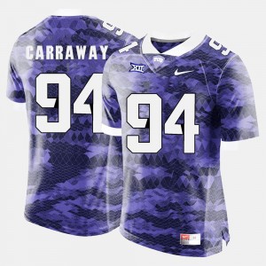 #94 College Football For Men's Josh Carraway Horned Frogs Jersey Purple