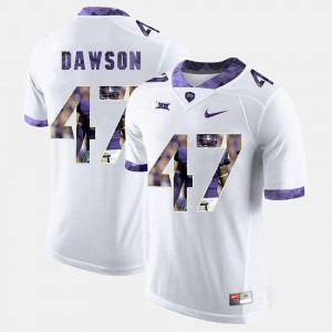 High-School Pride Pictorial Limited P.J. Dawson TCU Horned Frogs Jersey White For Men's #47