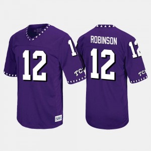 For Men's #12 Throwback Purple Shawn Robinson Texas Christian Jersey