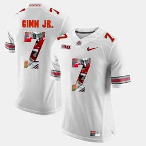 Pictorial Fashion For Men's #7 Ted Ginn Jr. OSU Jersey White