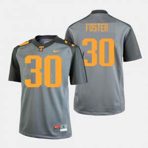 College Football Holden Foster Tennessee Volunteers Jersey Gray Men's #30