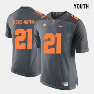 #21 For Kids Grey College Football Jalen Reeves-Maybin Tennessee Vols Jersey