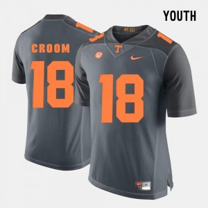 College Football #18 Jason Croom Tennessee Vols Jersey Grey Kids