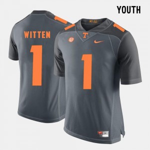 College Football Jason Witten Vols Jersey Grey #1 For Kids