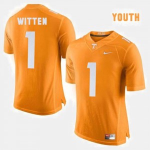 Youth(Kids) College Football #1 Orange Jason Witten Tennessee Volunteers Jersey